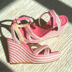 bp Pink Wedge Sandals 7.5 NWOT
